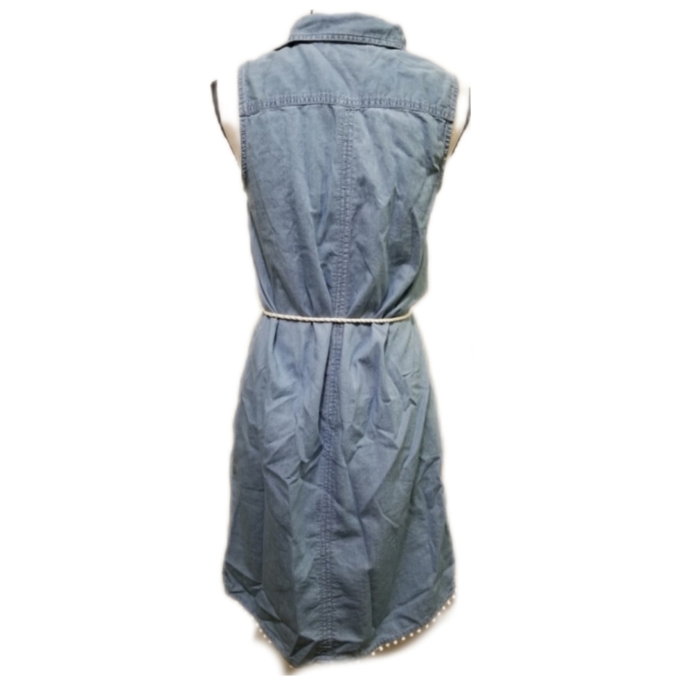 Tommy Hilfiger Light Blue Denim Dress Belted Rope - Picture 2 of 3